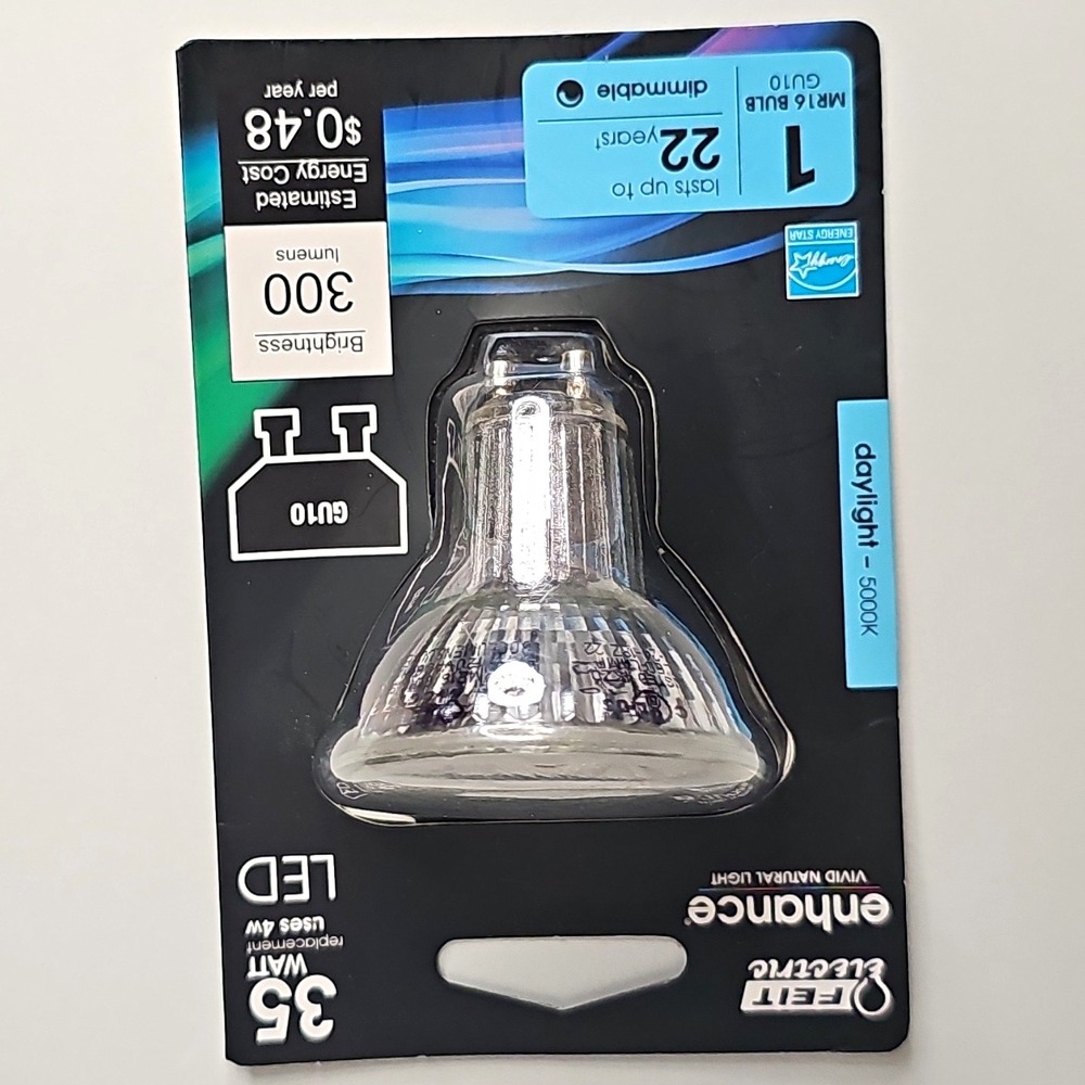 Feit Electric Enhance GU10 MR16 LED Bulb 4W 5000K Daylight 300lm Dimmable